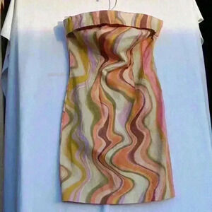 Womens XXS mini dress Wild fable NWT party boho artsy watercolor convertible str